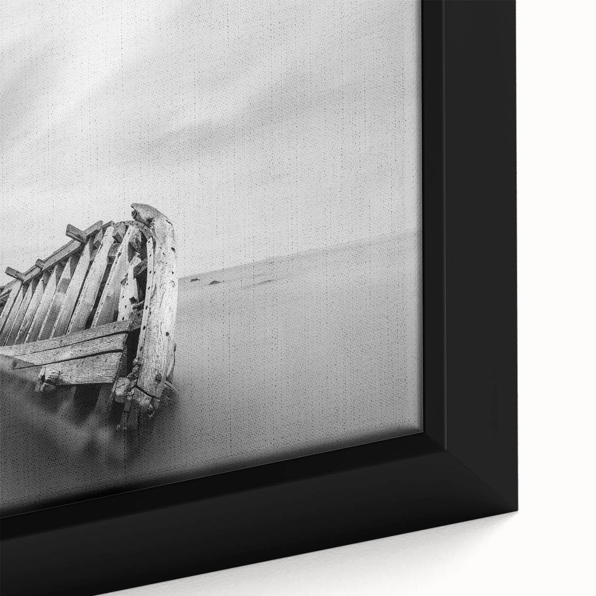 Abstract Minimalist Landscape Paintings – Shipwreck in Silent Waters