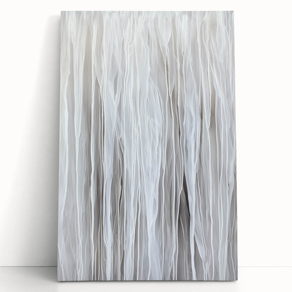 Contemporary Canvas Prints - Soft White & Gray Abstract Art