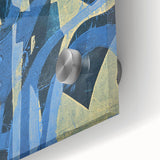 Moody Modern Wall Art – Abstract Canvas in Navy Blue & Gold