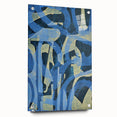 Moody Modern Wall Art – Abstract Canvas in Navy Blue & Gold