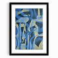 Moody Modern Wall Art – Abstract Canvas in Navy Blue & Gold