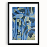 Moody Modern Wall Art – Abstract Canvas in Navy Blue & Gold