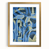 Moody Modern Wall Art – Abstract Canvas in Navy Blue & Gold