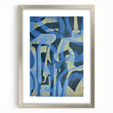 Moody Modern Wall Art – Abstract Canvas in Navy Blue & Gold