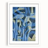 Moody Modern Wall Art – Abstract Canvas in Navy Blue & Gold