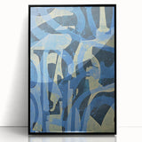 Moody Modern Wall Art – Abstract Canvas in Navy Blue & Gold