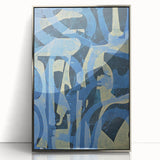 Moody Modern Wall Art – Abstract Canvas in Navy Blue & Gold