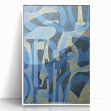 Moody Modern Wall Art – Abstract Canvas in Navy Blue & Gold