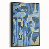 Moody Modern Wall Art – Abstract Canvas in Navy Blue & Gold