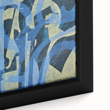 Moody Modern Wall Art – Abstract Canvas in Navy Blue & Gold