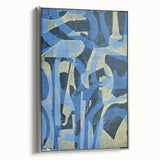 Moody Modern Wall Art – Abstract Canvas in Navy Blue & Gold