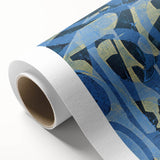 Moody Modern Wall Art – Abstract Canvas in Navy Blue & Gold