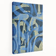 Moody Modern Wall Art – Abstract Canvas in Navy Blue & Gold