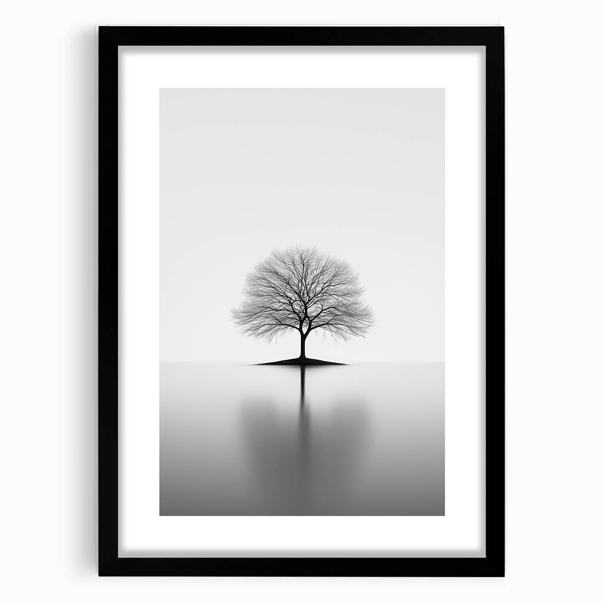 Minimalist Black & White Tree – Elegant Nature Art Print