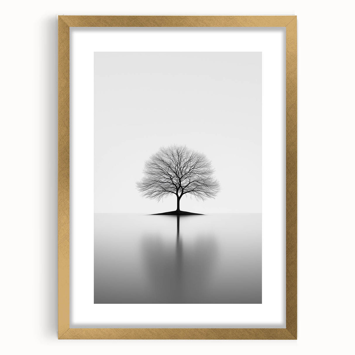 Minimalist Black & White Tree – Elegant Nature Art Print