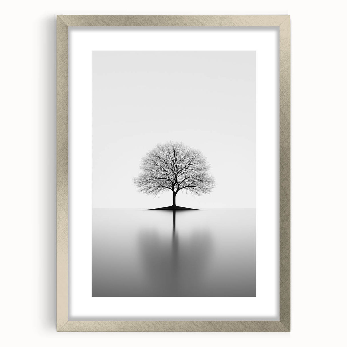 Minimalist Black & White Tree – Elegant Nature Art Print