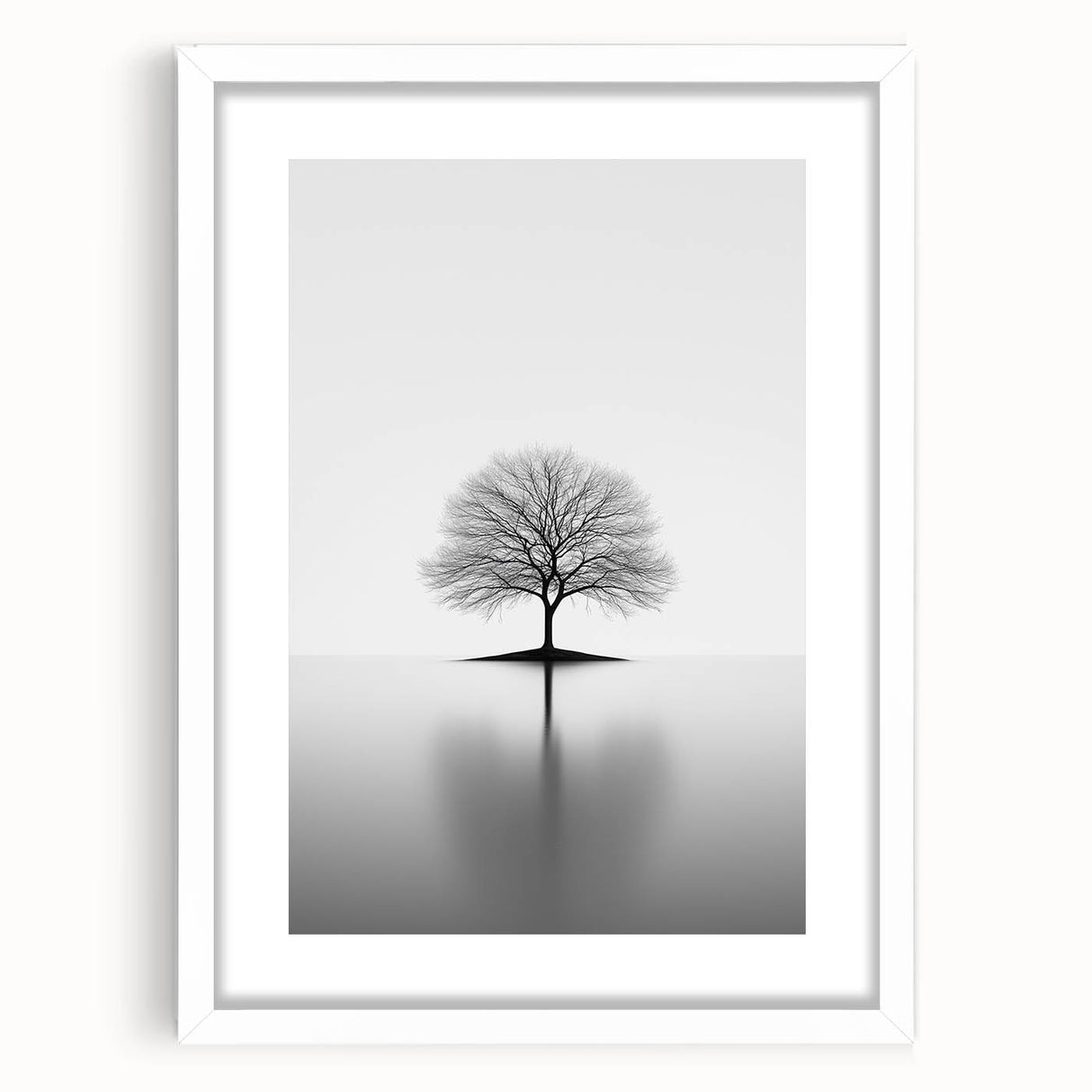 Minimalist Black & White Tree – Elegant Nature Art Print