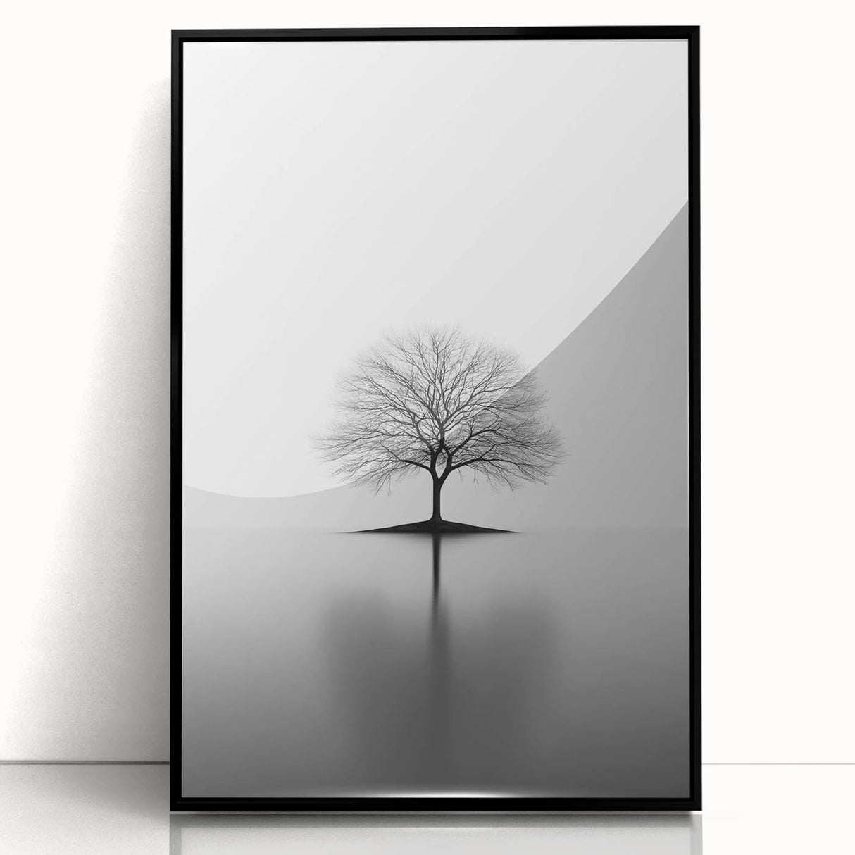 Minimalist Black & White Tree – Elegant Nature Art Print