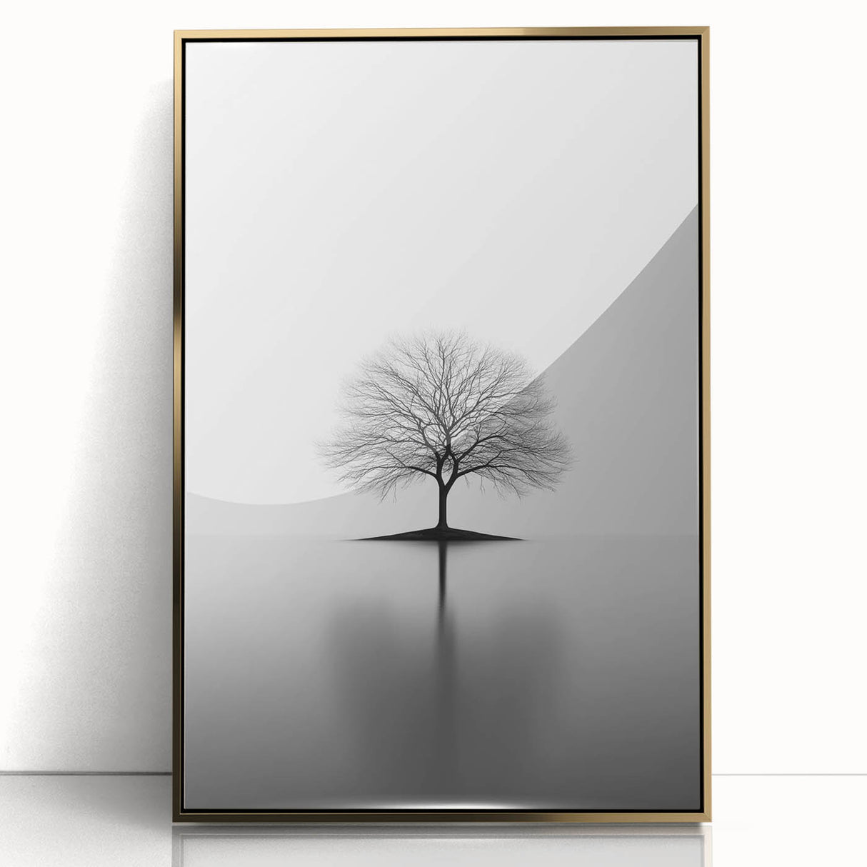 Minimalist Black & White Tree – Elegant Nature Art Print