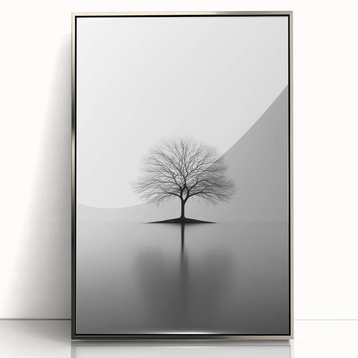 Minimalist Black & White Tree – Elegant Nature Art Print