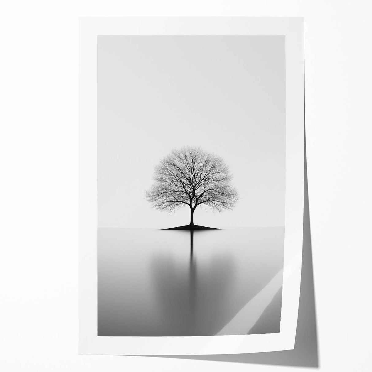 Minimalist Black & White Tree – Elegant Nature Art Print