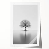 Minimalist Black & White Tree – Elegant Nature Art Print