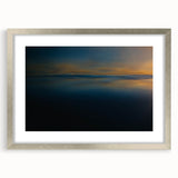 Minimalist Coastal Landscape Art – Dark Ocean Glow at Sunset