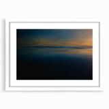 Minimalist Coastal Landscape Art – Dark Ocean Glow at Sunset