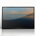 Minimalist Coastal Landscape Art – Dark Ocean Glow at Sunset