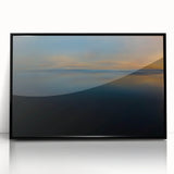 Minimalist Coastal Landscape Art – Dark Ocean Glow at Sunset