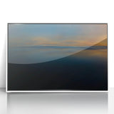 Minimalist Coastal Landscape Art – Dark Ocean Glow at Sunset