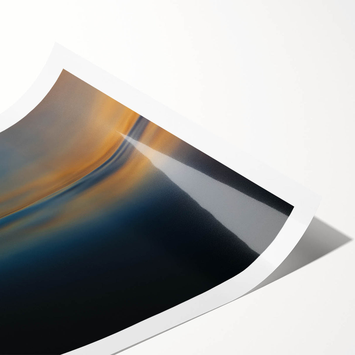 Minimalist Coastal Landscape Art – Dark Ocean Glow at Sunset