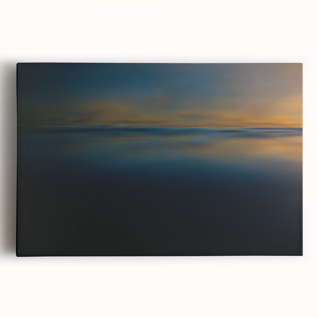Minimalist Coastal Landscape Art – Dark Ocean Glow at Sunset