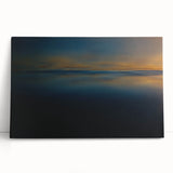 Minimalist Coastal Landscape Art – Dark Ocean Glow at Sunset
