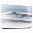 Large Abstract Wall Art – Serene Landscape Print in White & Gray