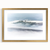 Large Abstract Wall Art – Serene Landscape Print in White & Gray