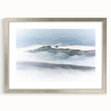 Large Abstract Wall Art – Serene Landscape Print in White & Gray