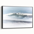 Large Abstract Wall Art – Serene Landscape Print in White & Gray