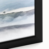 Large Abstract Wall Art – Serene Landscape Print in White & Gray