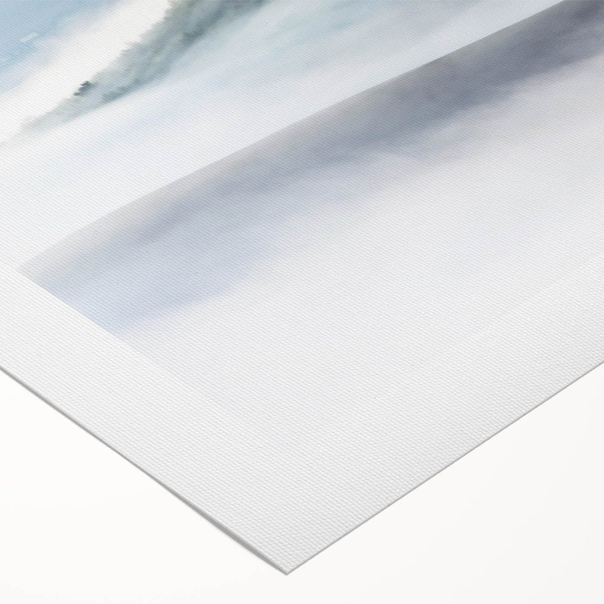Large Abstract Wall Art – Serene Landscape Print in White & Gray