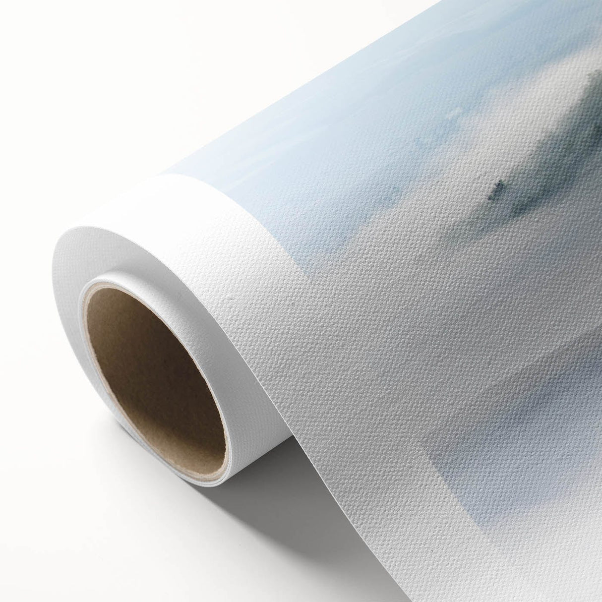 Large Abstract Wall Art – Serene Landscape Print in White & Gray