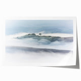 Large Abstract Wall Art – Serene Landscape Print in White & Gray