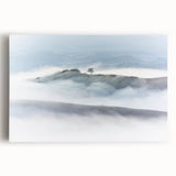 Large Abstract Wall Art – Serene Landscape Print in White & Gray
