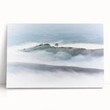 Large Abstract Wall Art – Serene Landscape Print in White & Gray