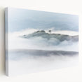Large Abstract Wall Art – Serene Landscape Print in White & Gray