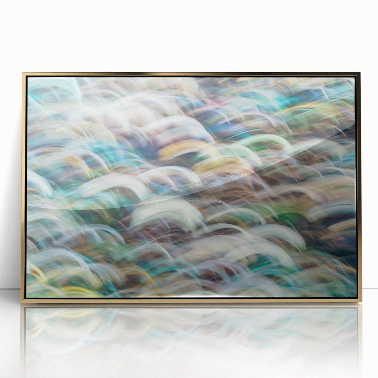 Aqua Resonance – Abstract Fluid Canvas Art with Teal and Gold