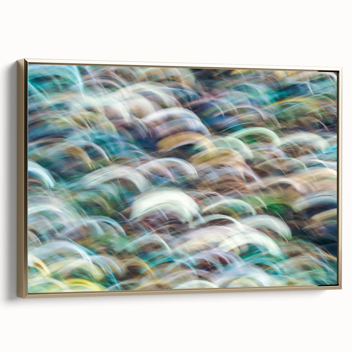 Aqua Resonance – Abstract Fluid Canvas Art with Teal and Gold