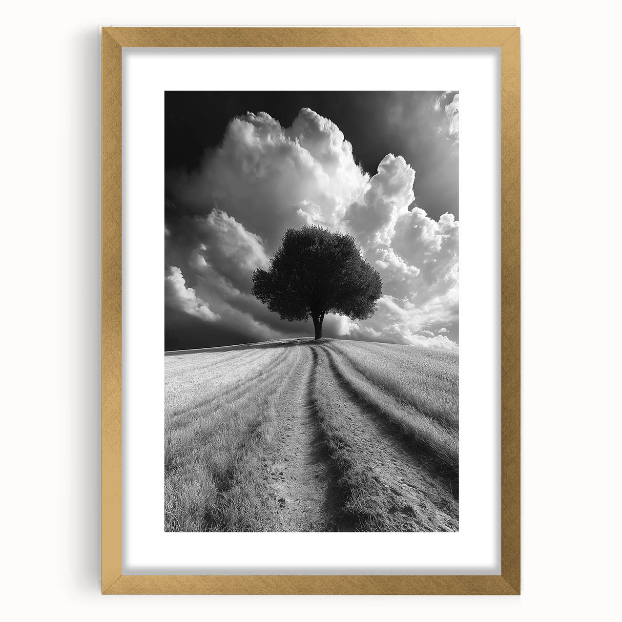 Dramatic Lone Tree - Fine Art Photography Metal Prints