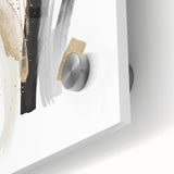 Abstract Geometric Framed Art – Minimalist Wall Decor in Black & Gold