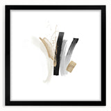 Abstract Geometric Framed Art – Minimalist Wall Decor in Black & Gold